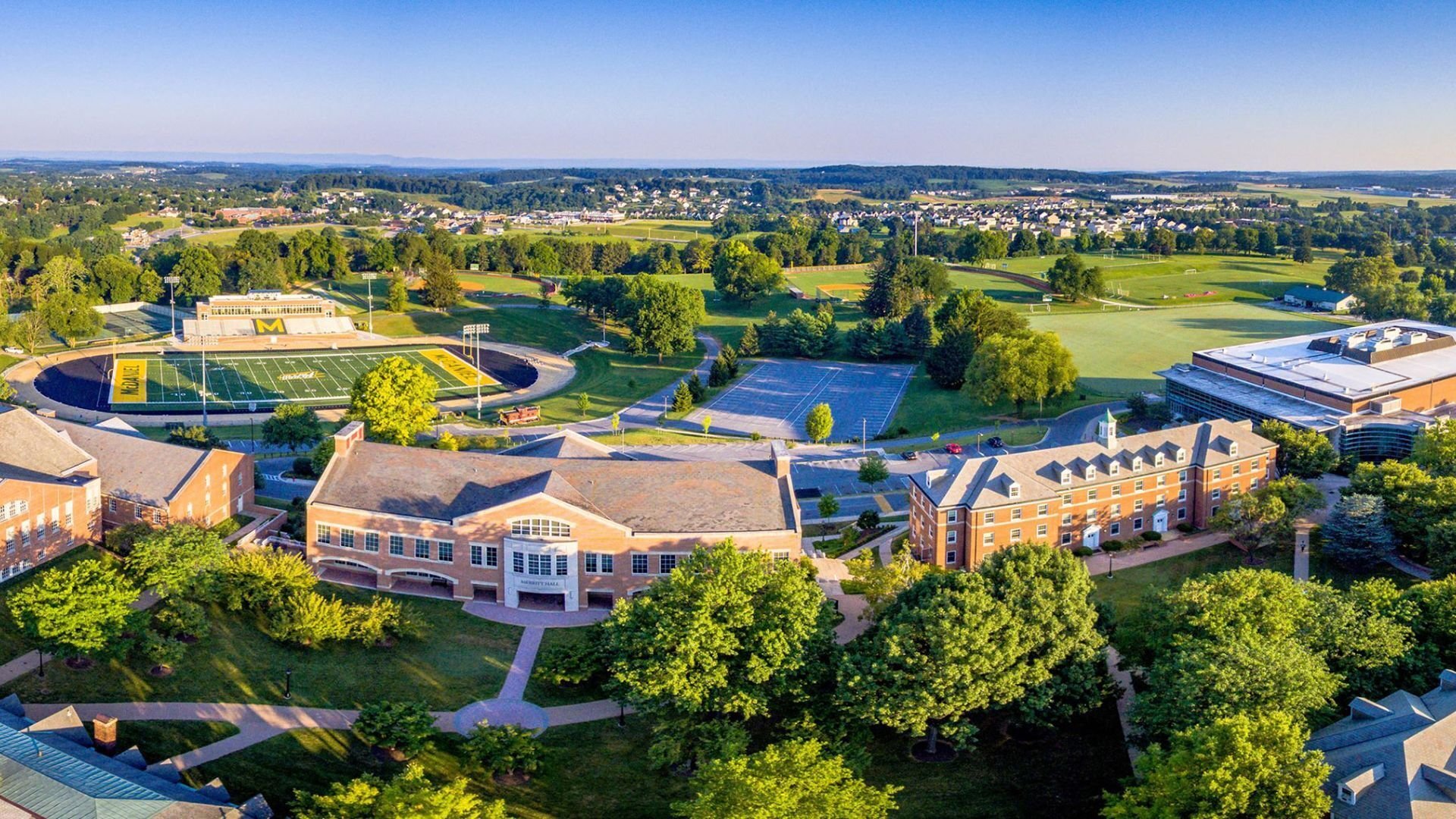 mcdaniel college drone shot