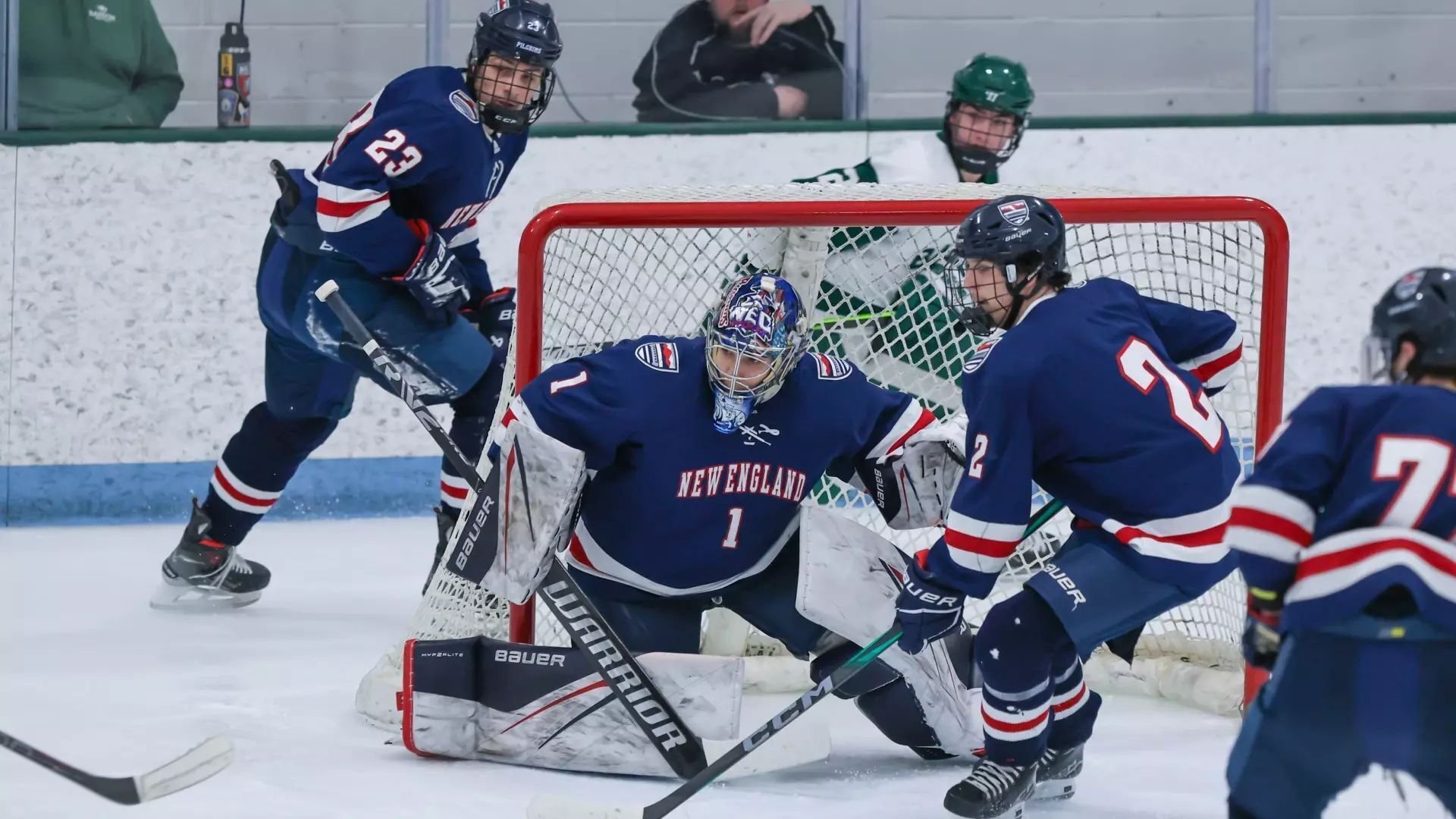 new england college blue team hockey players