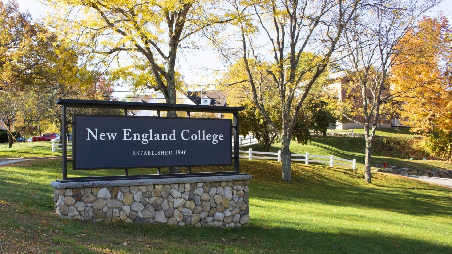 new england college signage campus